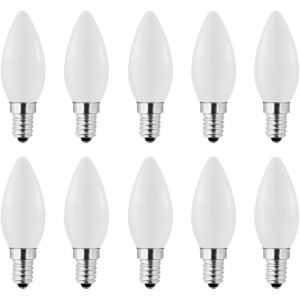 Kal-E14 Bougies Color&eacute;es 2w Ampoules Led, &Eacute;conomie D'&eacute;nergie, &Eacute;clairage D&eacute;coratif De F&ecirc;te, Ac/Dc 220-240v, Paquet De 10, Blanc Froid - Neuf