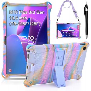 Coque Pour Lenovo Tab M10 Plus 10.6 Pouces 3e Génération Tb125 2022 Avec Porte-Crayon Protection Housse Silicone Pour Tablette M10+ 3rd Gen Étui Pochette Avec Stylus Pen Bandoulière Pour M10+ - Neuf