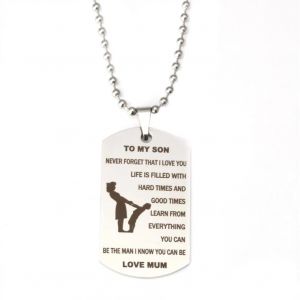 Mode En Acier Inoxydable Lettrage &Eacute;tiquette Pendentif Collier Bijoux Cadeau - Neuf