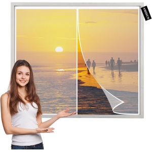 Rideau Moustiquaire Magnétique 70x150cm Blanc Auto-AdhéSif en Maille Rideau Aimantée Anti moustique-Automatiquementfermé,Pour Fenêtre Portes Patio-sans Percer - Neuf