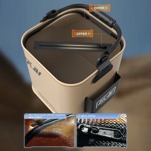 Sac De Pêche Pliable Multifonctionnel Avec Couvercle,Sac À Main,Extérieur,Pêche En Mer,8l,13l,E27-Khaki 8l With Lid - Neuf