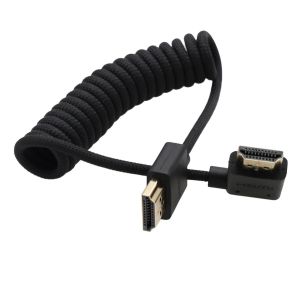 KALANKA-Câble HDMI haute vitesse pour ATOMOS Ninja V Shinobi, Sony, Canon, Lumix Nikon, Blackmagic, TV, ordinateur portable, projecteur, PS5, Xbox, FEELWORLD Portkeys, noir tressé, spiralé, angle - Neuf