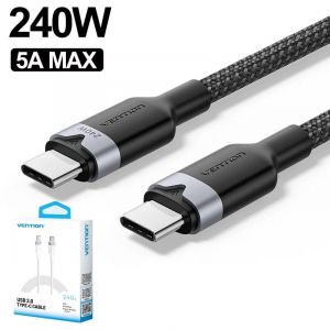 Aour-Vention Nouveau Pd 3.1 240w Usb Type C À Type C 5a 48v Câble De Chargeur Rapide Pour Iphone 16 15 Macbook Fil De Charge Rapide Pour Samsung-1m240w Black - Neuf