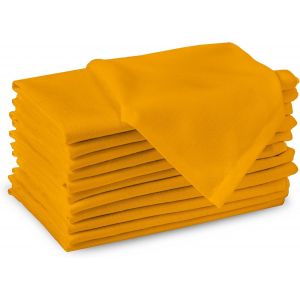 Tzf-Serviettes En Tissu De Coton | Ensemble De 12 | Taille 43x43 Cm | Couleur Unie Mangue| Lavable En Machine - Neuf