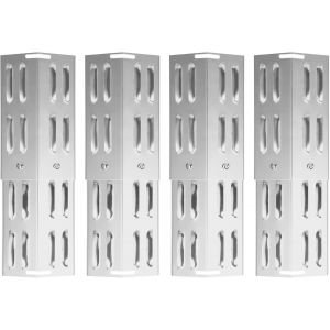 Lot de 4 cache-br&ucirc;leurs universels en acier inoxydable pour barbecue Taino, Landmann, Burnhard et la plupart des barbecues &agrave; gaz, r&eacute;glables de 29 cm &agrave; 43 cm - Neuf