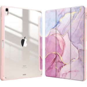 Coque pour iPad Air 13 Pouces M3/M2 (2025/2024) - [Rangement de Stylet] Coque Transparente Claire, &Eacute;tui Antichoc avec Bord en TPU Housse Pliable Sommeil/R&eacute;veil Auto, Marbre Glorieux - Neuf
