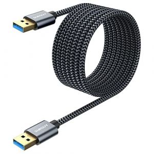 JGD-C&acirc;ble USB 3.0, 1m, Type A M&acirc;le vers M&acirc;le C&acirc;ble 5Gbps SuperSpeed pour Disque Dur Bo&icirc;tier Externe, DVD, Refroidisseur PC Portable, Hub USB, TV Box, Imprimante et Cam&eacute;ra-Gris - Neuf