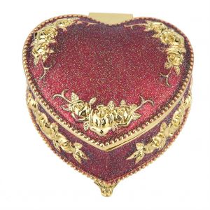 Hjlian Boite De Rangement En Forme De Cour Sculptee Antique Pour L'artisanat, Cadeau Et Decoration Pour La Maison (Vin Rouge) - Neuf