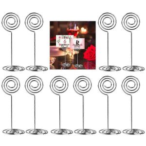 10pcs Swirl Table Num&eacute;ro Photo Holder Supports pour Mariages F&ecirc;tes Rassemblements - Neuf