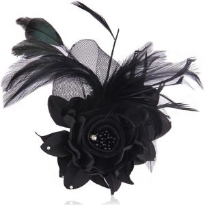 Kjdal-Broche À Fleurs Élégante Pour Femme,Plume,Fête De Mariage,Pince À Cheveux Florale,Chapeau,Châle,Robe,Costume,Vêtements De Cérémonie,Accessoires,Corsage,Bijoux Vintage Cz,Cadeaux - Neuf