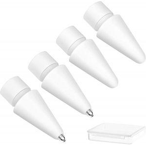 Pointes pour Apple Pencil, [Lot de 4] Pointes de Rechange pour Apple Pencil 2 & 1 G&eacute;n&eacute;ration, Pointes de Stylet en Plastique * 2 + Pointes de Stylet en M&eacute;tal R&eacute;sistant &agrave; l'usure * 2 - Neuf