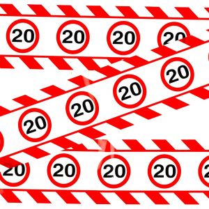 Decoration anniversaire 20 ans ruban de barri&iquest;&iquest;re panneau de signalisation rouge/blanc - D&iquest;&iquest;coration e pour un 20 ans anniversaire homme et femme - Neuf