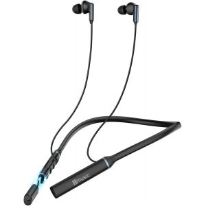 MEVRONISSHOP-Casque Bluetooth Tour de Cou, 2 Ports de Charge USB de Type C, Casque sans Fil 35 Heures d'autonomie, Isolation du Bruit, &eacute;couteurs Intra-Auriculaires sans Fil pour Sport, Course &agrave; Pied, - Neuf