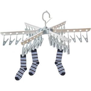 Kgabery-Séchoir À Chaussettes-Mini Séchoir À Linge Pliable-Coupe-Vent-Avec 36 Pinces-Pour Sous-Vêtements,Chaussettes,Gants - Neuf