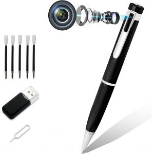 lbgwp60-Stylo Caméra, 1080P Stylo Caméra Cachée, Caméra Espion Avec Pr De Photos Et Enregistrement Audio, Mini Caméra De Surveillance Pour Entrepr Et Salle De Classe(Ne Pas Inclure La Carte Sd) - Neuf