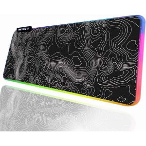 Tapis De Souris Rgb Gaming Led Grand Blanc Antidérapant En Caoutchouc Xl Xxl Pour Gamer 800 X 300 Mm W1-1 - Neuf