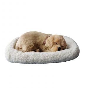 Chat en peluche realiste et respirant, chien en fourrure avec tapis, decoration creative pour animaux - Neuf