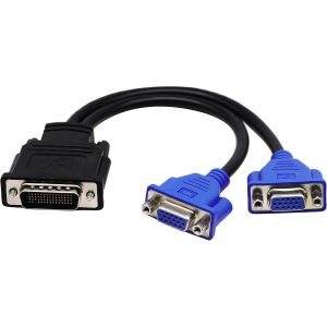 DMS-59 59-pin m&acirc;le vers Dual VGA Femelle Y Splitter c&acirc;ble Adaptateur de Carte vid&eacute;o pour Matrox Molex ATI NVIDIA Lenovo HP Dell Computer-10inch - Neuf