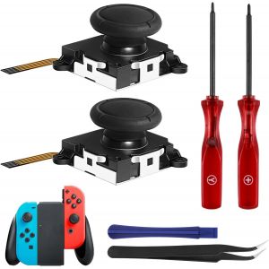 Joysticks 3D TMR de Rechange Manette compatible avec Nintendo Switch OLED Lite Joy-Con R&eacute;paration Stick Sans D&eacute;rive avec Kit Outils de R&eacute;paration - Neuf