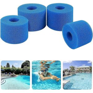 &Eacute;ponge filtrante de type A,lot de 4 filtres de piscine,&eacute;ponge filtrante &agrave; cartouche,mousse filtrante de piscine,r&eacute;utilisable et lavable,pour spa,piscine - Neuf