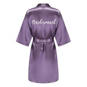 Nouveau Peignoir Mari&eacute;e Satin-Soie Robe Femmes F&ecirc;te De Mari&eacute;e Soeur &Eacute;quipe M&egrave;re Douche Cadeau Demoiselle D'honneur Mariage Robes Courtes Ye7883.Gris Fonc&eacute;.4xl - Neuf