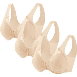 Brassiere Coton Soutien Gorge Taille Haute 2 En 1 Soutien Gorge Fronc&eacute; 3 Pi&egrave;ces Doux Et Confortable Sans Armatures Lingerie Pour Femme Sport Femme Armature - Neuf