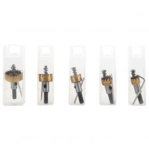 HJLIAN Lot de 5 forets de scie cloche HSS de 16 a 30 mm, pour toles et alesoirs metalliques - Neuf
