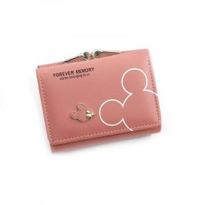 Portefeuille Mickey Mouse De Dessin Anim&eacute; Disney Pour Femmes,Porte-Monnaie En Cuir Pu,Mini Portefeuilles Courts Pour Filles,Sacs,Accessoires De Mode.Pink Mickey. - Neuf
