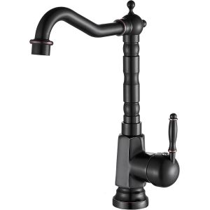 Mélangeur de cuisine traditionnel Bronze huilé, levier unique Bec pivotant Robinet pour lavabo de cuisine/salle de bain, BL9250B - Neuf