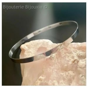 Bracelet Jonc - Argent Massif 925/000 - Ouvrable - Rhodi&eacute; - Femme/Enfant - 5,6 Cm - Neuf