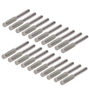 MEVRONISSHOP-Aff&ucirc;teur de Tron&ccedil;onneuse Diamant 20 Pi&egrave;ces, Diamant Tron&ccedil;onneuse Aff&ucirc;teuse Bavure Pierre &agrave; Aiguiser pour Tron&ccedil;onneuses Lime &agrave; Pierre pour Scie &agrave; Cha&icirc;ne (Argent) - Neuf