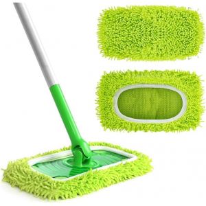 Kalanka-2 Pi&egrave;ces Lingettes Reutilisable Pour Swiffer Wetjet Microfibre Lavable,Tampon De Rechange Balai Serpill&egrave;re,Chiffon De Serpilli&egrave;re Microfibre Pour Swiffer Sweeper,Mop Pads Microfiber - Neuf