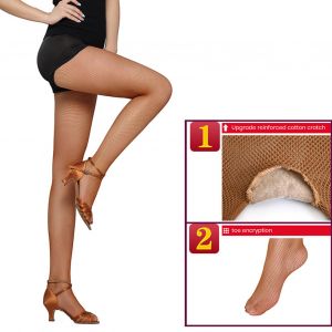 Collants Latins Professionnels Pour Femmes, Collants Résille À Haute Élasticité, Pour Salle De Bal, Danse Latine, Bas Latins Élastiques Transparents, Taille Unique, Collants De Contrôle Du Ventre-Caramel - Neuf