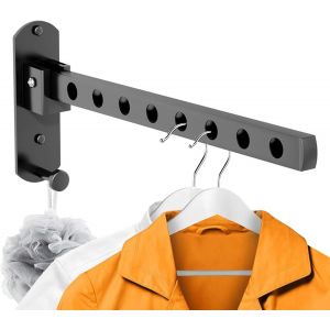 KGABERY-Étendoir Mural,Etendoir Linge Exterieur Pliable,Rotation 90° Séchoir À Linge Pliant,Cintre Mural Support De Séchage,Porte-Vêtements Pliable Mural Pour Balcon Buanderie Salle De Bain - Neuf