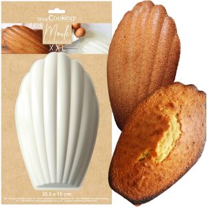 Moule &Agrave; Madeleine Xxl Antiadh&eacute;sif-Moule Madeleine G&eacute;ante 26 Cm-Moule En M&eacute;tal-Apte Four & Cong&eacute;lateur-Moule P&acirc;tisserie G&acirc;teau-Beige-1299 - Neuf