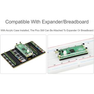 Bo&icirc;tier pour Raspberry Pi Pico, Protection Double Face, Panneaux Acryliques Clairs, avec Capuchon de cl&eacute; Personnalis&eacute;, T&ecirc;tes d'&eacute;pingle/Connecteurs Accessibles, Compatible avec Expander/Breadboard - Neuf