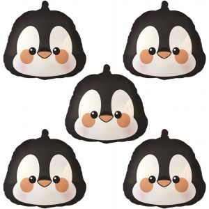 Lot De 6 Ballons De No&euml;l En Forme De T&ecirc;te De Pingouin Pour No&euml;l, Hiver, Nouvel An, Anniversaire, F&ecirc;te Pr&eacute;natale, D&eacute;coration De F&ecirc;te - Neuf