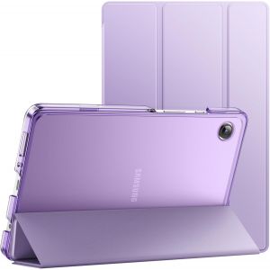 Coque Pour Samsung Galaxy Tab A9 8,7 Pouces 2023, Étui Housse Protection Tablette Fine Folio Support Dos Translucide À Trois Volets (Violet Clair) - Neuf