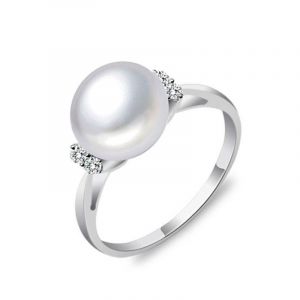 Bague Femme Perle Et Pierres Blanches En Argent Sterling 925 - Neuf