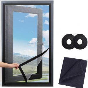 MAA-90 x 120 cm - Moustiquaire pour fenêtre - Cadre de serrage - Sans perçage ni vis - Neuf