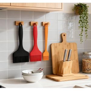 ASFASFq-Lot de 3 pinceaux à pâtisserie en silicone extra large de 21 cm - Pinceaux de cuisine en silicone - Grands et petits pinceaux de cuisine pour barbecue, barbecue, pâtisserie, cuisine - Neuf