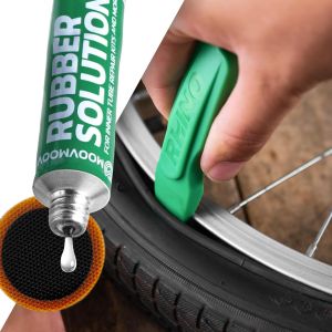 Asfasfq-Kit Réparation Pneus Vélos - Contient Rustines Chambres À Air, Tubes De Colle Vulcanisante, Démontes-Pneus Rhino, Papier De Verre Et Lingettes Nettoyantes - Pour Vtt, Vélo De Route, Gravel - Neuf