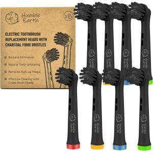 - T&ecirc;tes De Brosse &Agrave; Dents Cross Clean Recyclables Avec Poils De Charbon, Compatibles Avec La Brosse &Agrave; Dents &Eacute;lectrique Oral B Braun[Z644] - Neuf