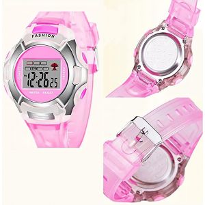 Montres Num&eacute;riques Pour Filles, Montre De Sport En Plein Air &Eacute;tanche 3atm Avec Alarme/Lumi&egrave;re Led/Date/Chronom&egrave;tre, Montres-Bracelets &Eacute;lectroniques Pour Enfants, Montres-Bracelets Pour K - Neuf