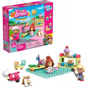 KALWL-Mega Stationers Construx Barbie Coffret Boulangerie Avec 2 Mini-Figurines,Jeu De Briques De Construction,76 Pi&egrave;ces,Pour Enfant D&egrave;s 4 Ans,Gwr32 - Neuf