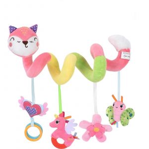 Jouets En Peluche En Spirale Fox, Jouets Pour Poussette, Hochet Suspendu, Jouet D'activit&eacute; Pour Berceau-Rose - Neuf