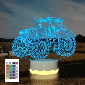 Truck Illusion 3d Lampe De Nuit Tracteur 16 Couleurs Changeantes &Eacute;clairage Hologramme Dimmable Usb Table De Chargement Bureau Chambre D&eacute;coration Cadeau Cr&eacute;atif Pour Les Enfants - Neuf
