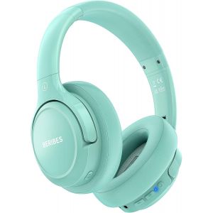LORANKA-Casque Bluetooth sans Fil - Dur&eacute;e de Lecture : 65 h - Casque sans Fil Bluetooth avec 6 Modes EQ - Style Around-Ear - pour iPhone/iPad/Android/Ordinateurs Portables Vert - Neuf