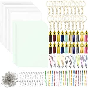 Plastique Fou Dingue Magique Papier Fou Kit De Feuille De Plastique Thermor&eacute;tractable Avec D'accessoires Porte Cl&eacute; Pour Diy Artisanat L'impression Le Bricolage &Agrave; La Main Les Insignes (25) - Neuf