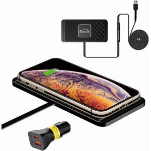 Chargeur De Voiture Sans Fil,15W Diy Chargeur Sans Fil Rapide Avec Chargeur De Voiture Qc 3.0 Compatible Avec Airpods, Iphone 16/15/14/13/12/11/X, Samsung S24/S23/S22 (C&acirc;ble De 1M&egrave;tre) - Neuf